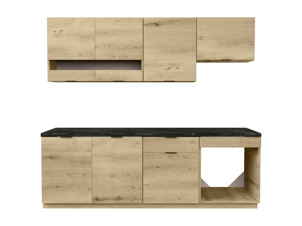 Cuisine complète panneau de particule gris anthracite Cuisine complète panneau de particule gris anthracite