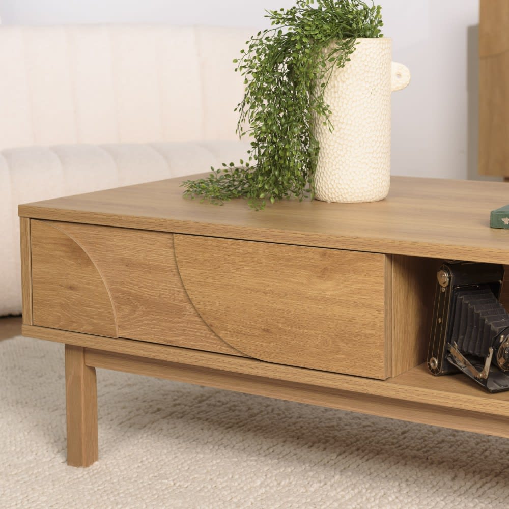 Couchtisch in Naturfarbe, 2 Schubladen - Maisons Du Monde