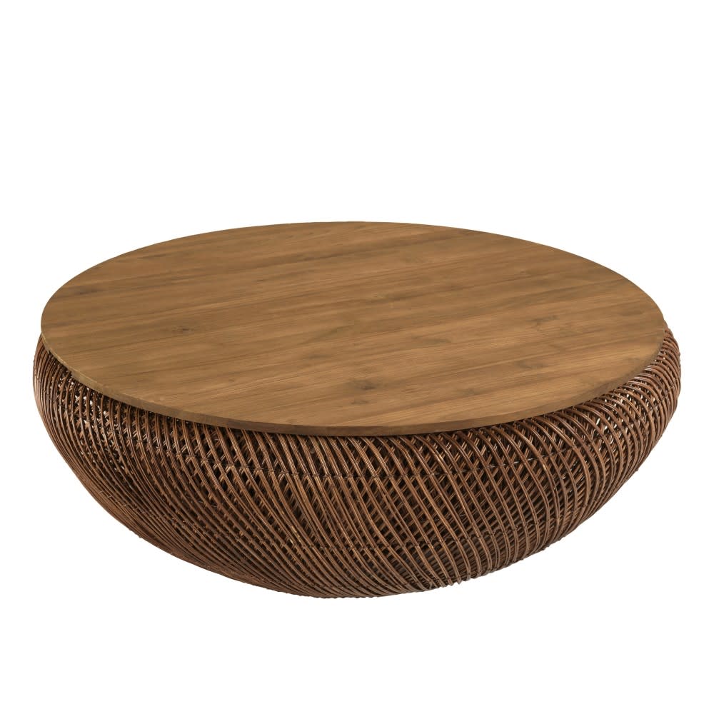 Couchtisch Rattan / recyceltem Teakholz - Maisons Du Monde