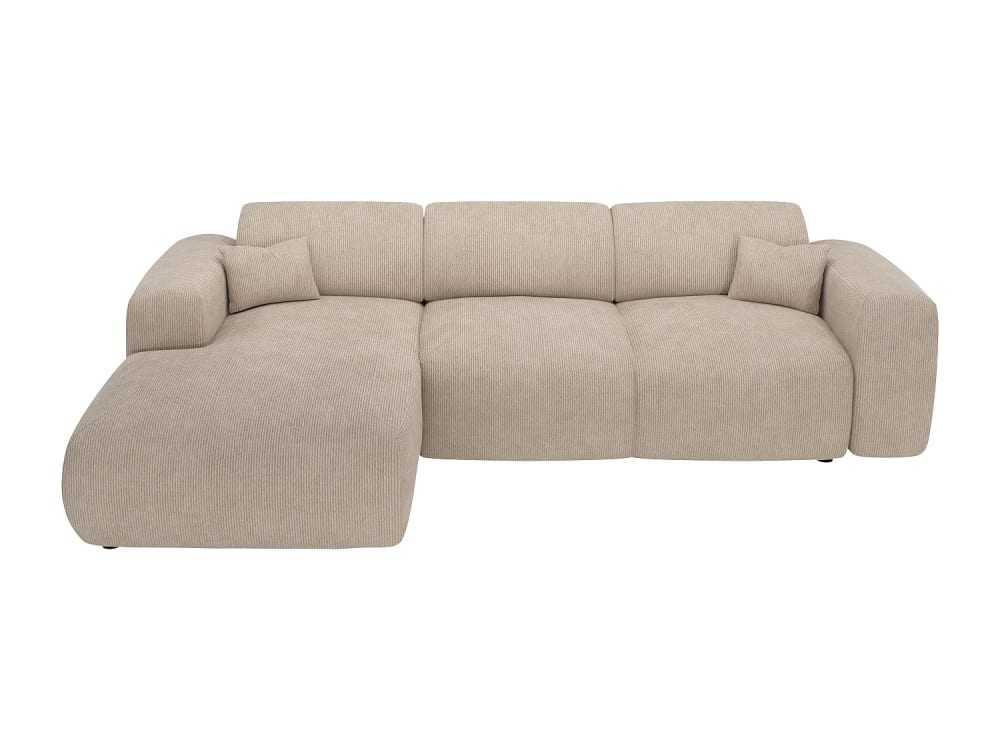 Canapé d'angle velours 5 places beige