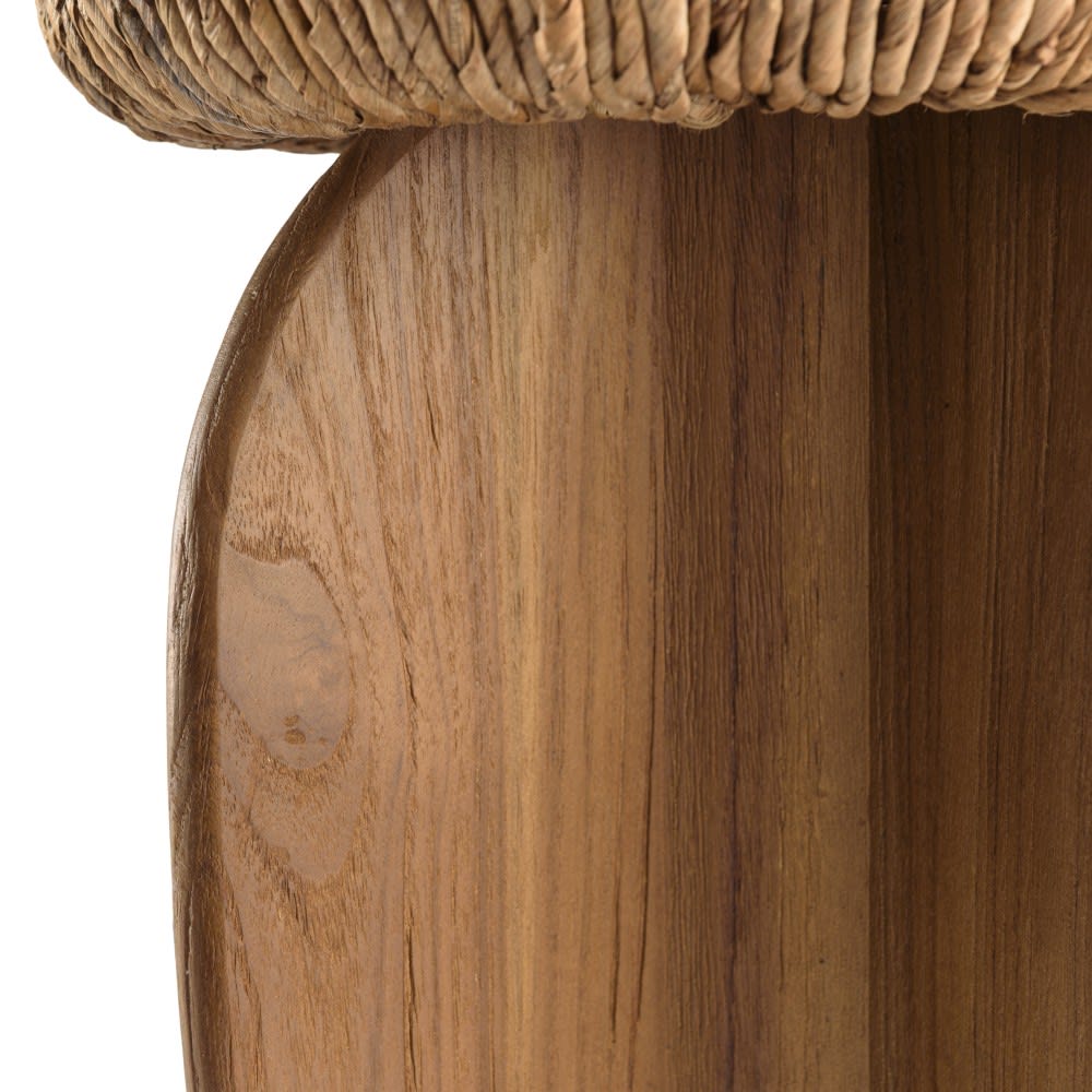 Lampe 30x30cm en rotin couleur naturelle et bois de teck recyclé — vue 4