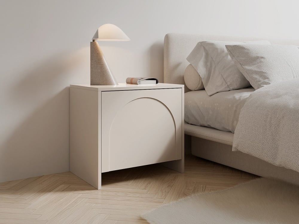 Lot de 2 tables de chevet mdf beige