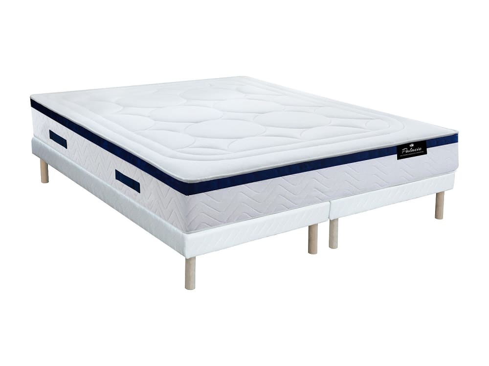 Matelas et sommier tapissier polyester blanc 180 x 200 Matelas et sommier tapissier polyester blanc 180 x 200