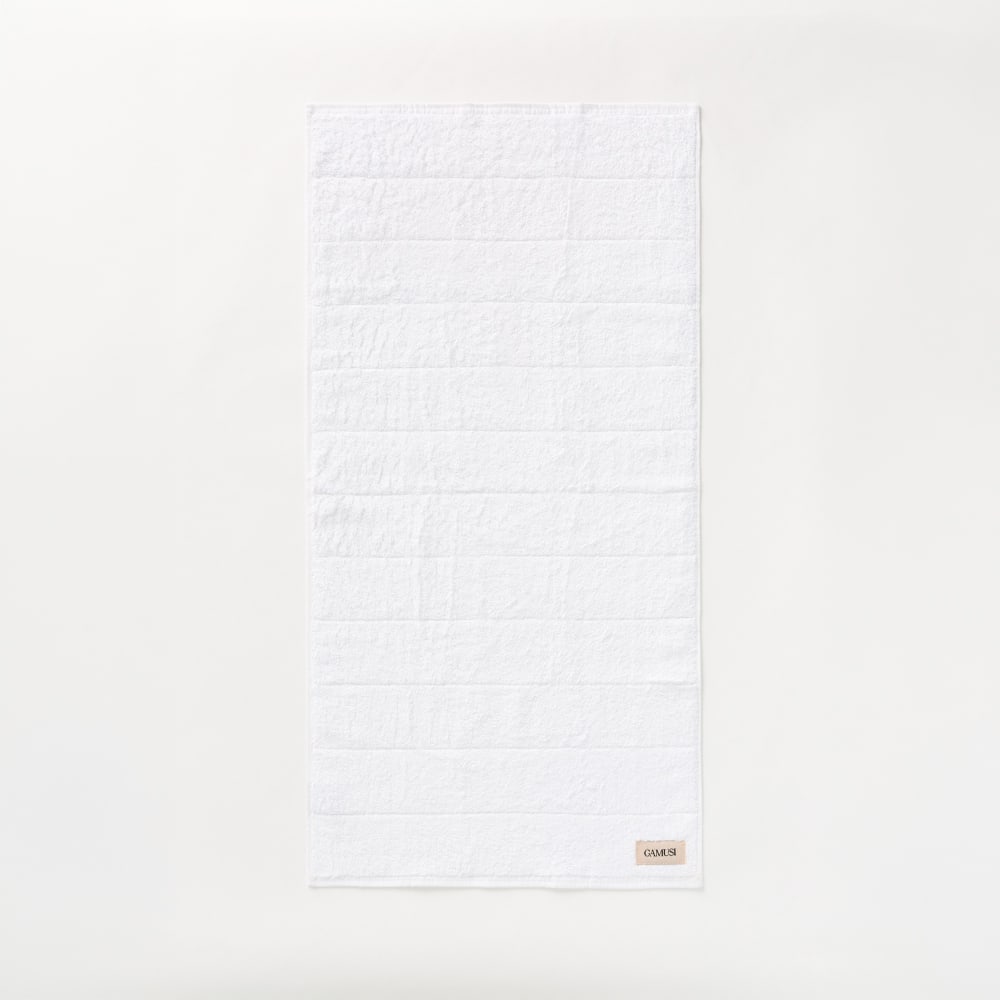 Serviette de toilette en coton 600 g blanc 50x100 cm — vue 4