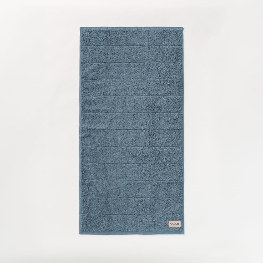 Drap de douche en coton 600 g bleu 70x140 cm — vue 3