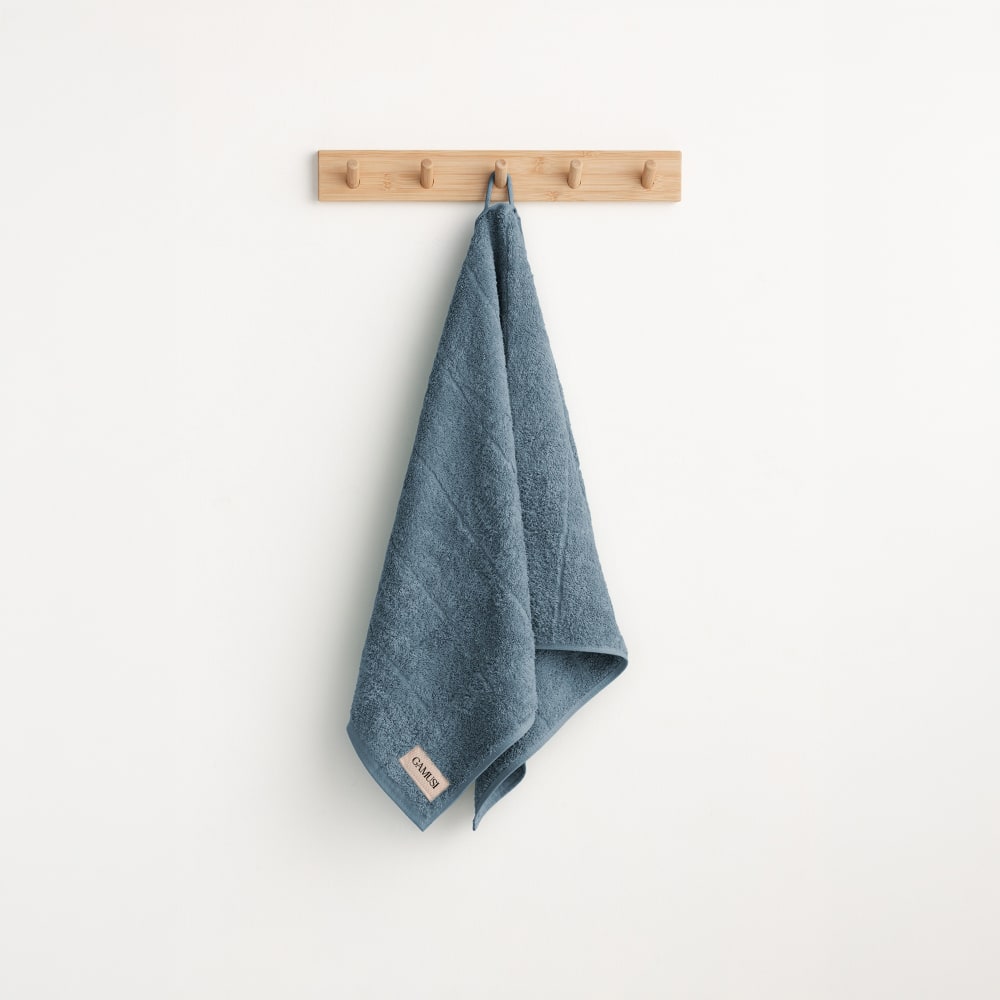 Drap de douche en coton 600 g bleu 70x140 cm — vue 4