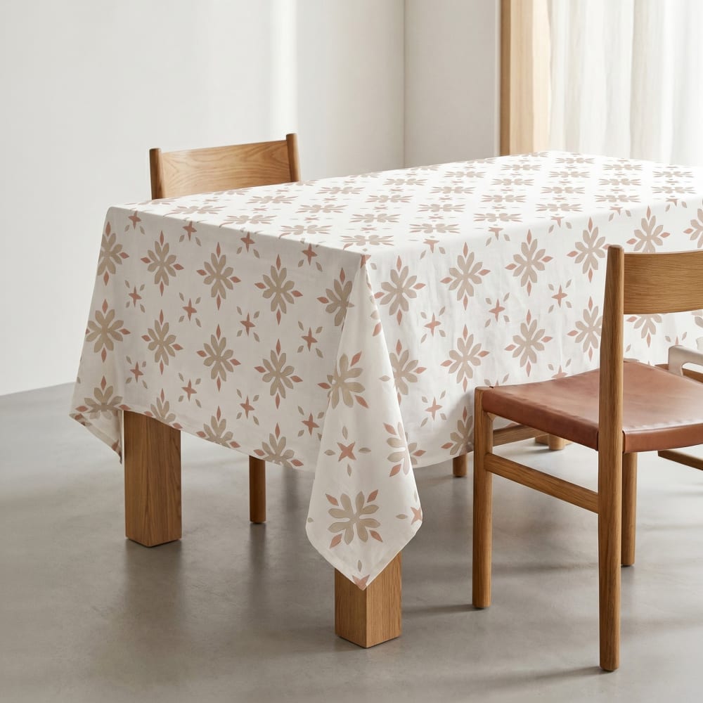 Gamusi Geometrische fleckenabweisende Tischdecke, 150x150 cm style landhaus Mehrfarbig Öko-Tex Zertifikat Pes - Polyester