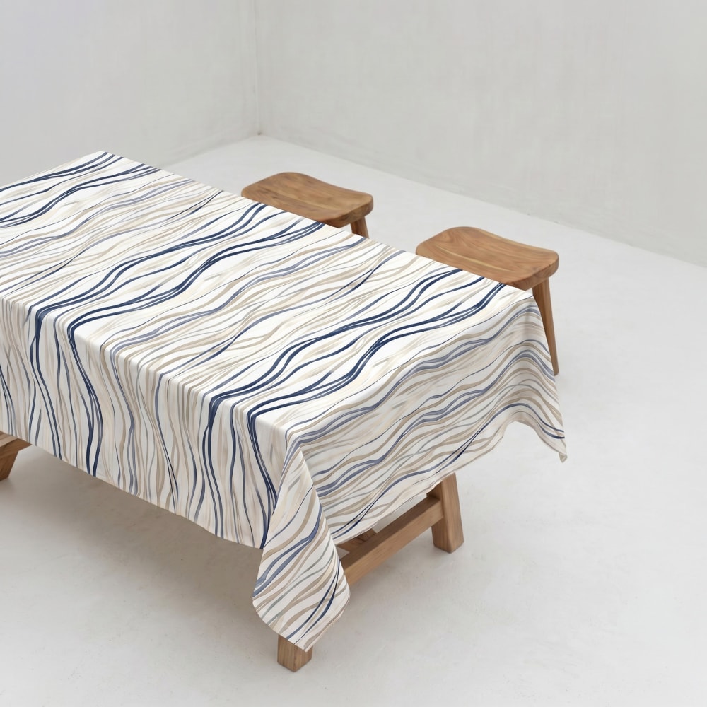 Gamusi Gestreifte fleckenabweisende Tischdecke, 150x200 cm style landhaus Mehrfarbig Öko-Tex Zertifikat Pes - Polyester