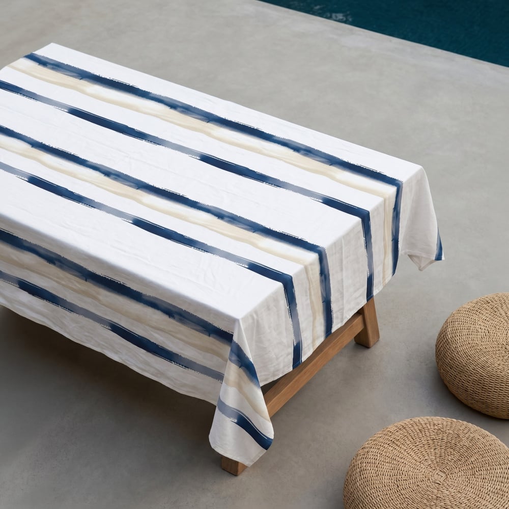 Nappe antitache imprimée à rayures 150x300 cm Nappe antitache imprimée à rayures 150x300 cm
