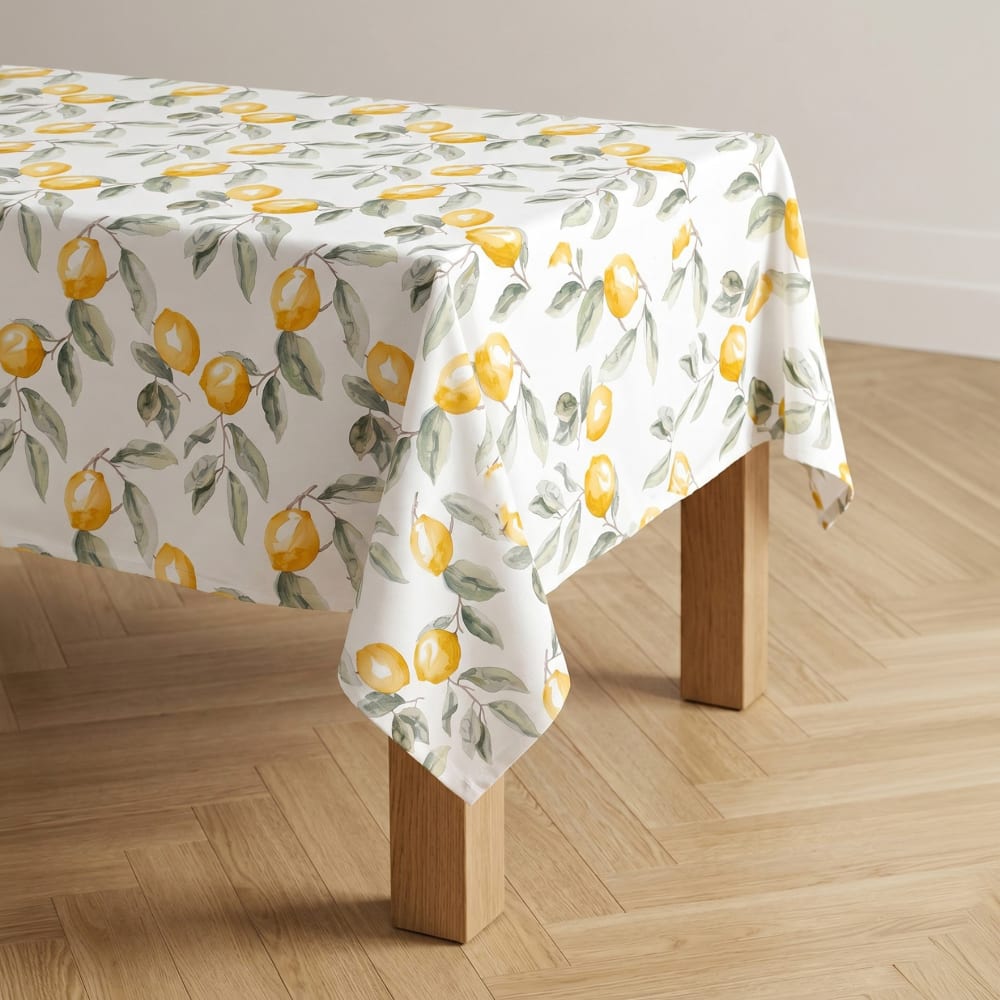 Nappe antitache imprimée à motifs citrons 150x300 cm Nappe antitache imprimée à motifs citrons 150x300 cm