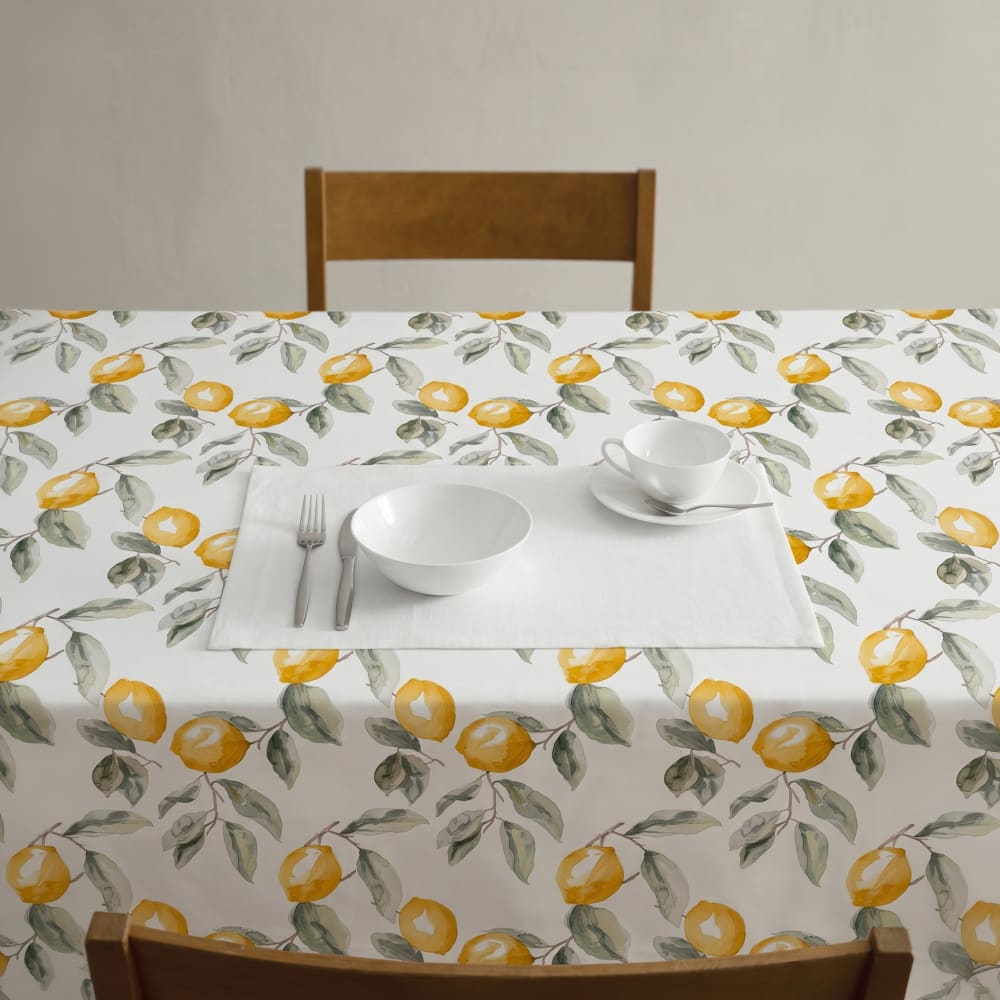 Fleckenabweisende Tischdecke mit Zitronenmuster, 150x200 cm -