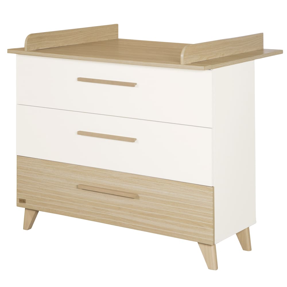 roba Wickelkommode mit Schubladen mit Vollauszug - Weiß / Eiche style modern WEISS HOLZ Baby