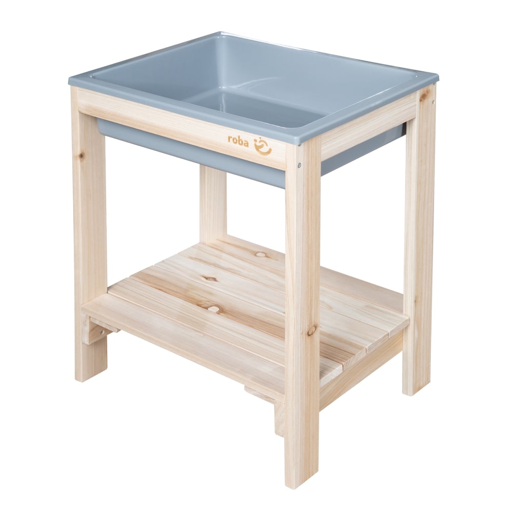 Mini table sable et eau en bois naturel avec bac de jeu