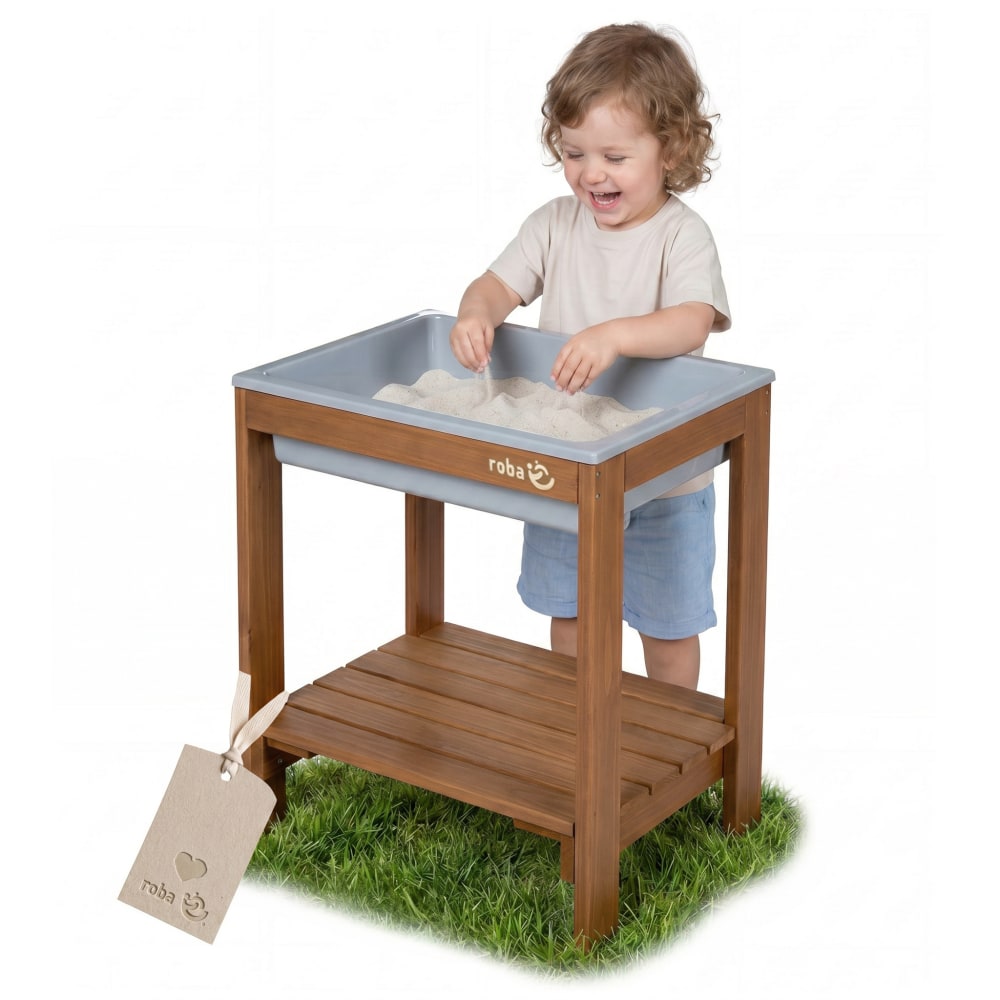 Outdoor Spieltisch mit Spielwanne - Teak - Maisons Du Monde