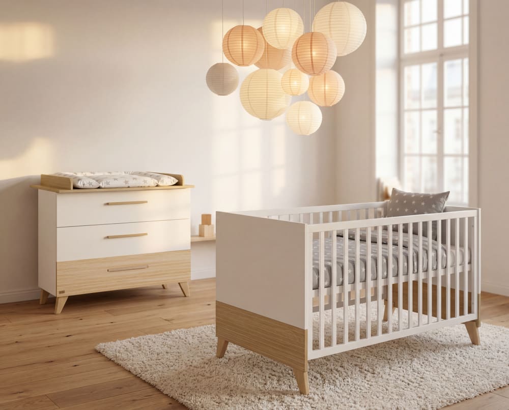 Babymöbel Set  2-teilig in Weiß / Eichendekor - Maisons Du Monde