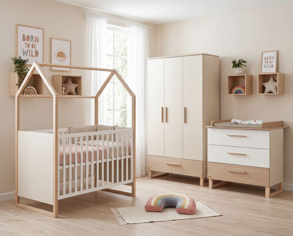 Babyzimmer 3-teilig - Weiß / Eiche - Maisons Du Monde