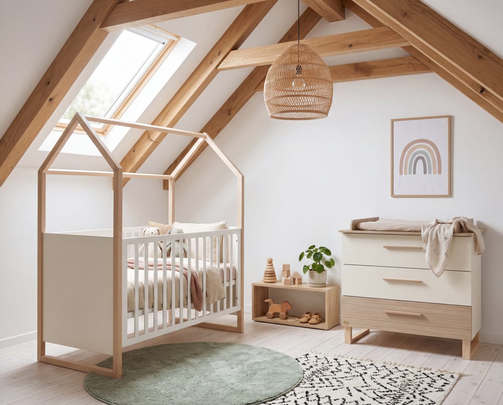 Babymöbel Set 2-teilig in Weiß / Eichendekor - Maisons Du Monde