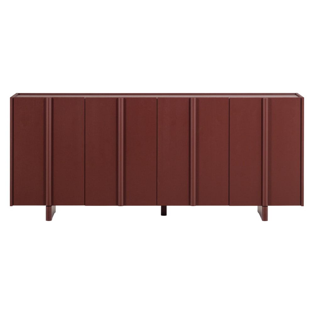 Buffet en pin bordeaux rouge