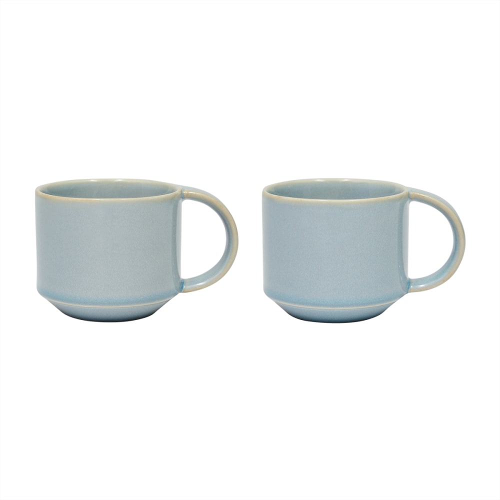 Lot de 2 tasses en céramique coloris bleu