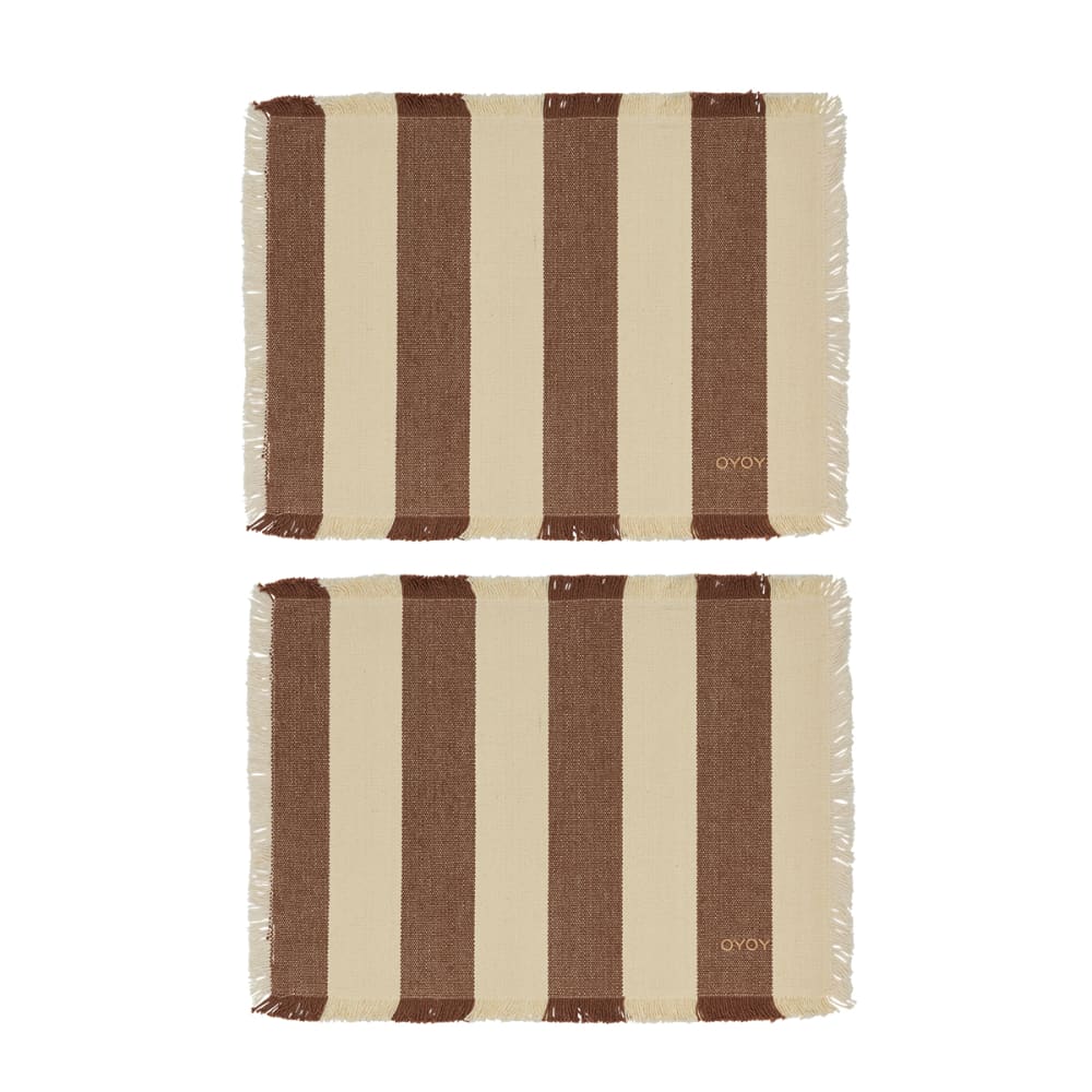 Set de table en coton coloris marron