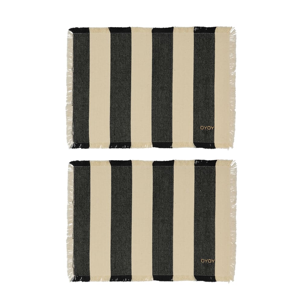 Set de table en coton coloris noir