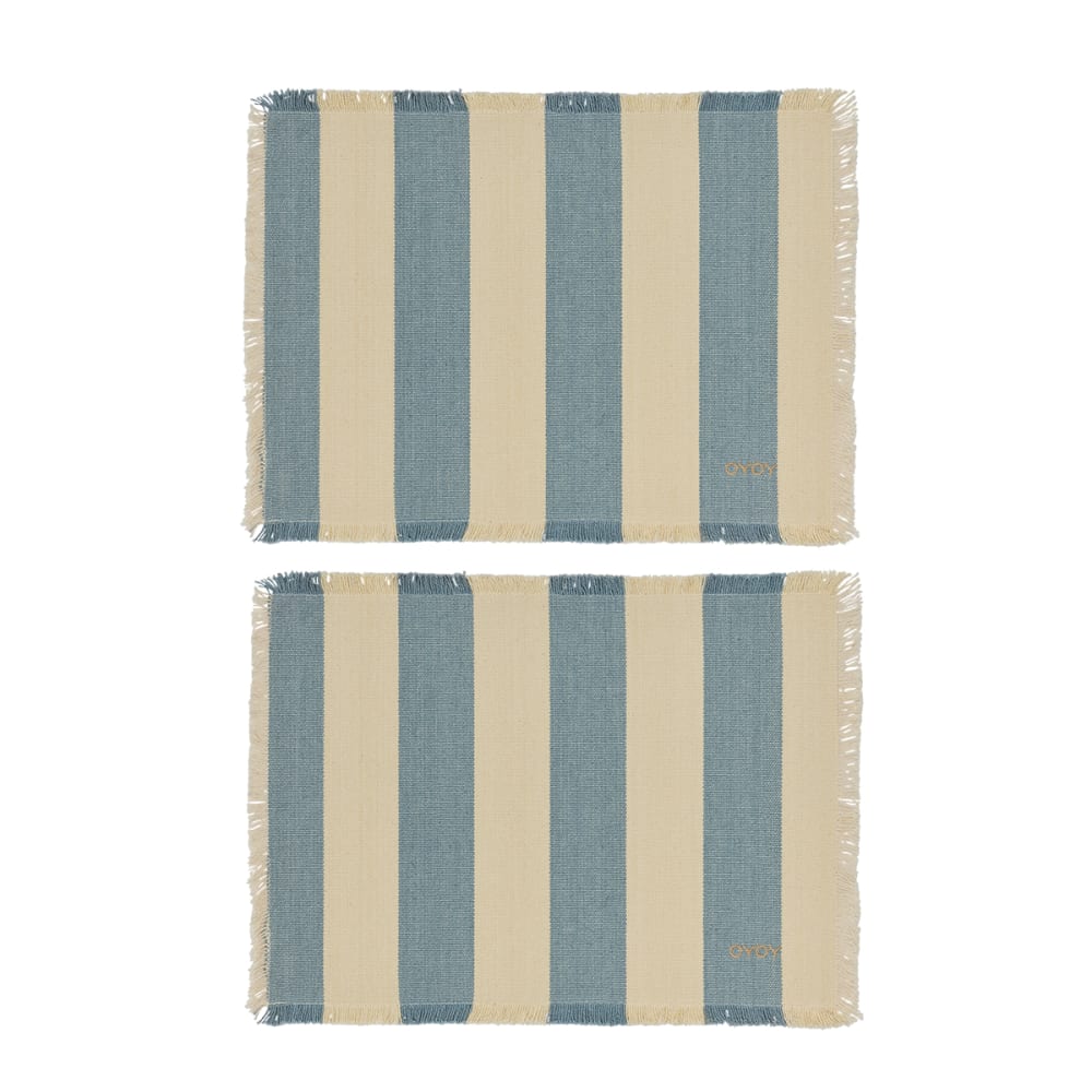 Set de table en coton coloris bleu