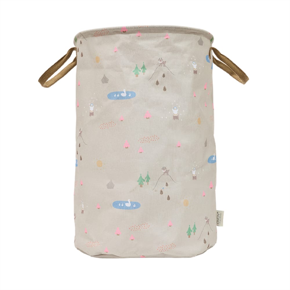 Panier à linge en polyester coloris beige