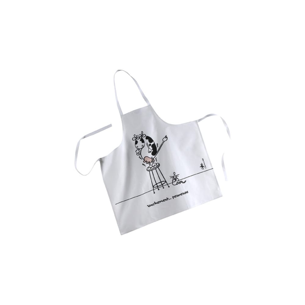 Tablier de cuisine « vachement... Peureuse » en coton - blanc