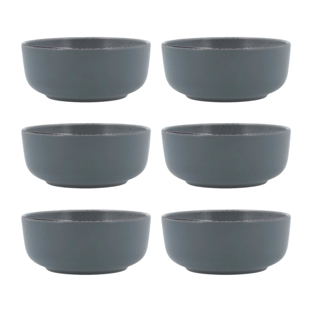 set 6 boles ceramica gris 15 cm