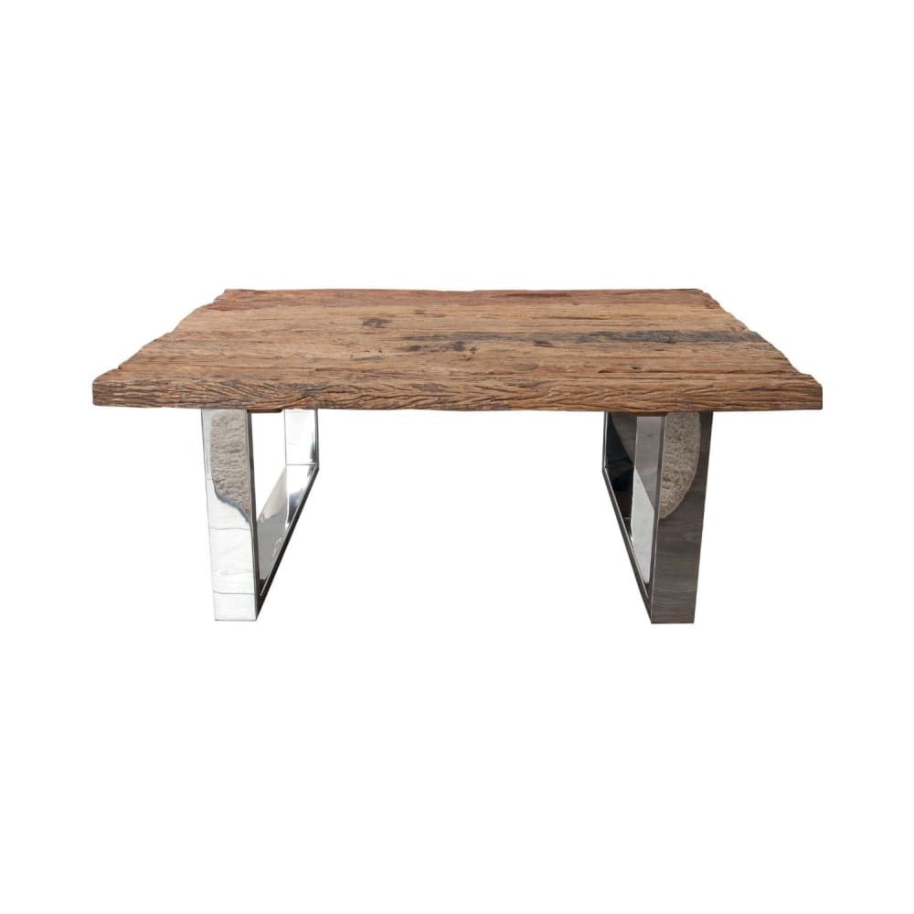 Table basse en bois de teck et fer 110x40x60cm Table basse en bois de teck et fer 110x40x60cm