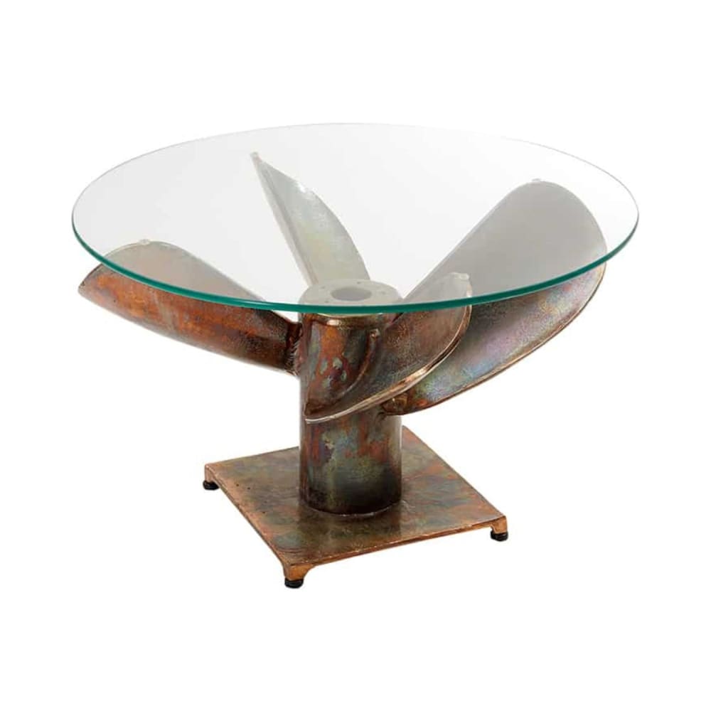 Table basse cuivre en aluminium et plateau en verre 70x35x70cm Table basse cuivre en aluminium et plateau en verre 70x35x70cm