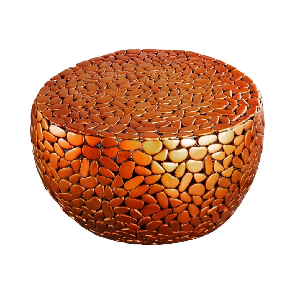 Table basse en fer effet mosaïque coloris cuivre 72x40x70cm Table basse en fer effet mosaïque coloris cuivre 72x40x70cm