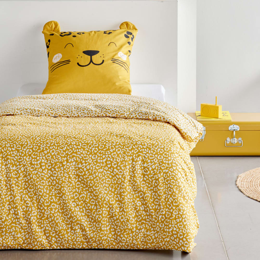 Parure de lit 1 personne  140x190 cm jaune