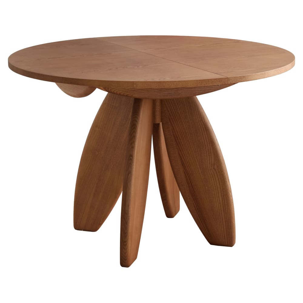 Ragaba Runder ausziehbarer Esstisch schenfurnier Eiche style modern Braun Holz