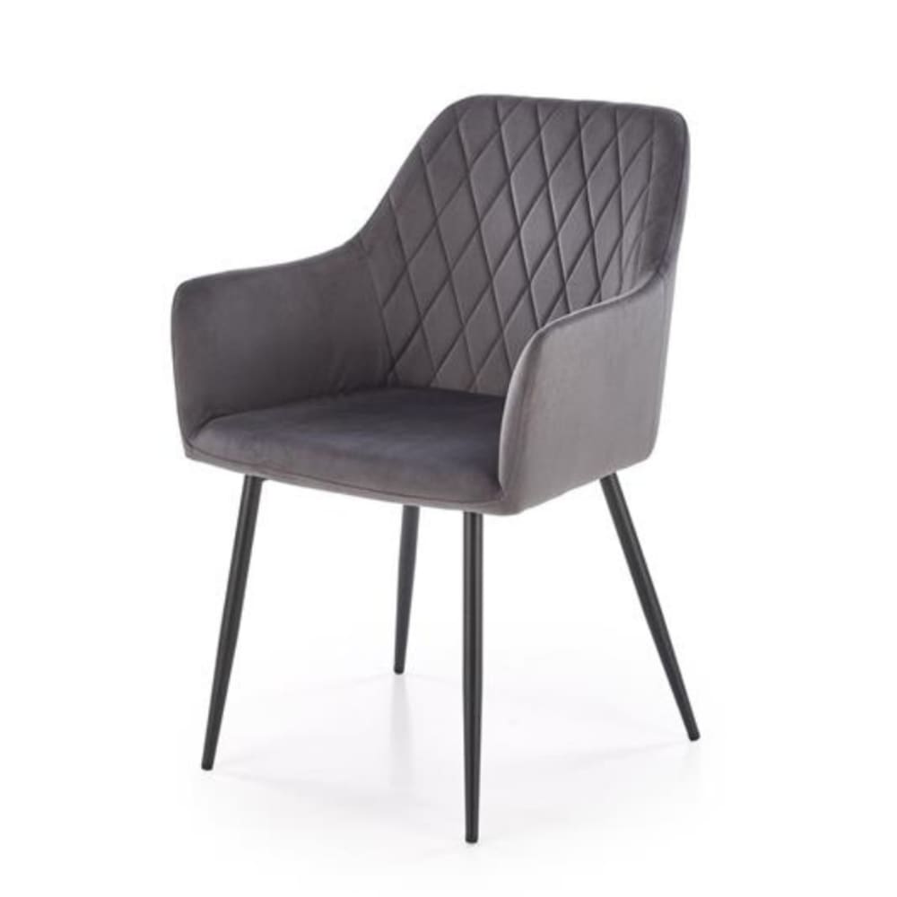 Designerstuhl aus grünem und grauem Polyester-Samt - Maisons Du