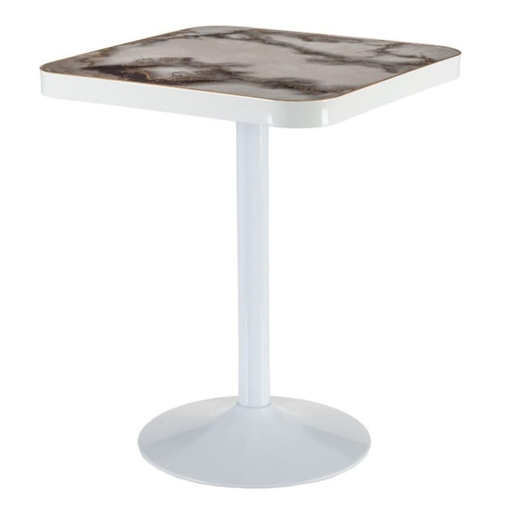 MSO Bistrotisch aus weißem PVC, 60 × 60 cm style vintage - Pvc - Polyvinlychlorid