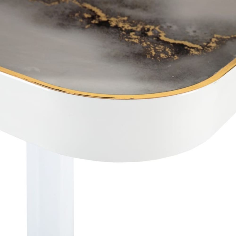 Bistrotisch aus weißem PVC, 60 × 60 cm - Maisons Du Monde