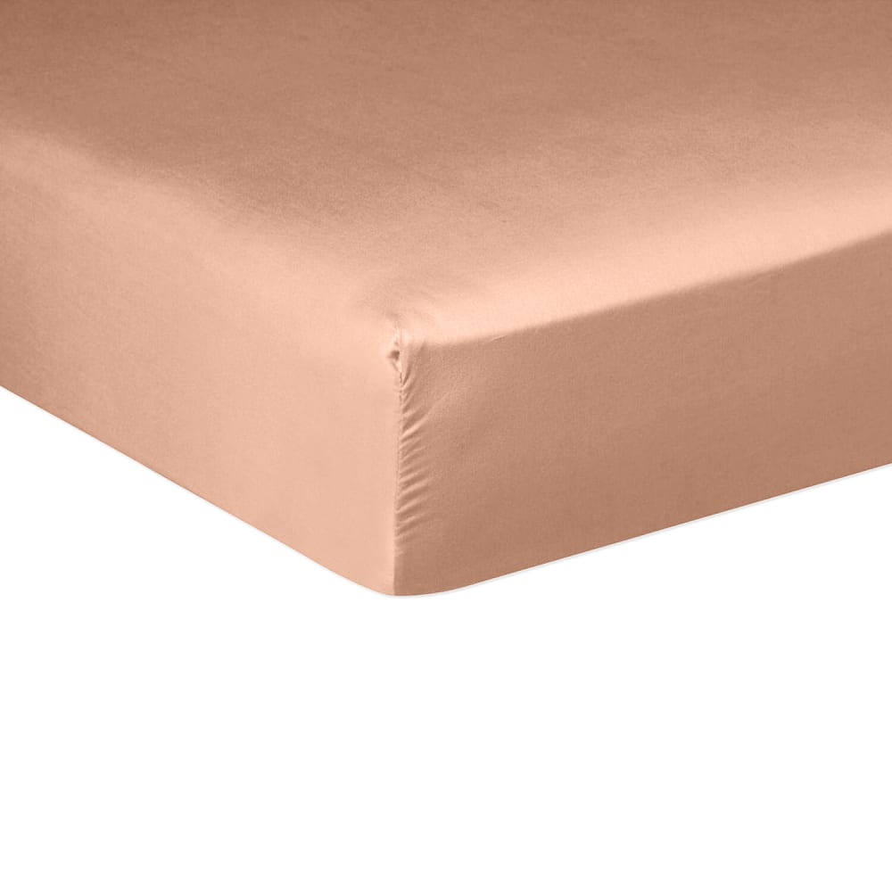 Drap housse satin de coton rose nude 160x200 cm Drap housse satin de coton rose nude 160x200 cm