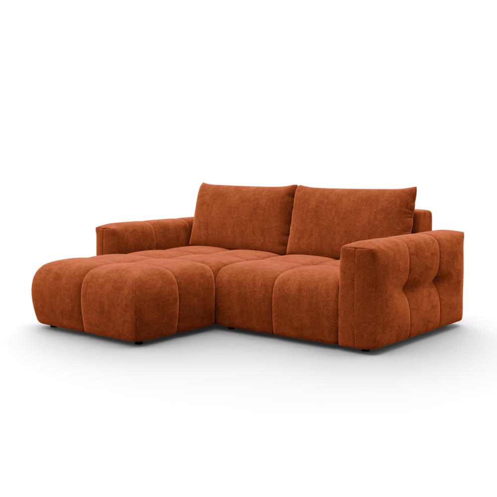 Canapé d'angle 3 places gauche, tissu orange Canapé d'angle 3 places gauche, tissu orange