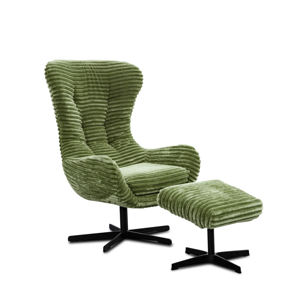 Fauteuil, tissu velours côtelé vert Fauteuil, tissu velours côtelé vert