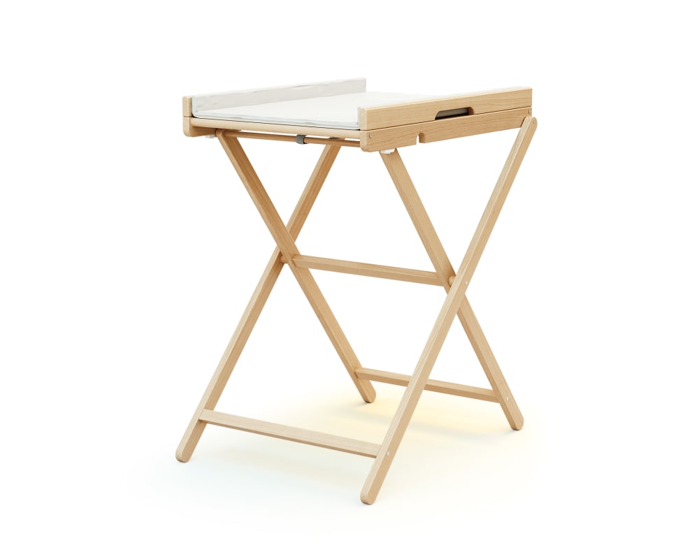 Webaby - Table à langer pliante en bois hêtre verni