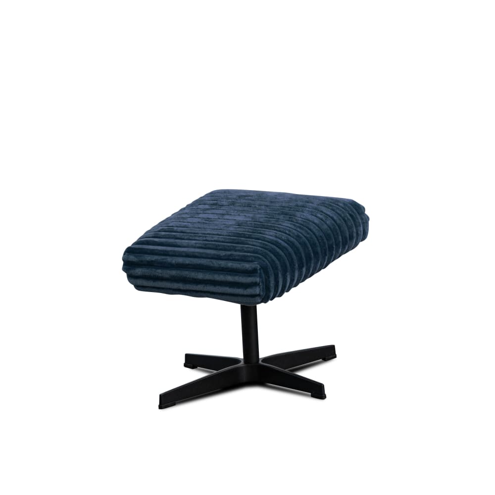 Repose-pieds, tissu velours côtelé bleu marine