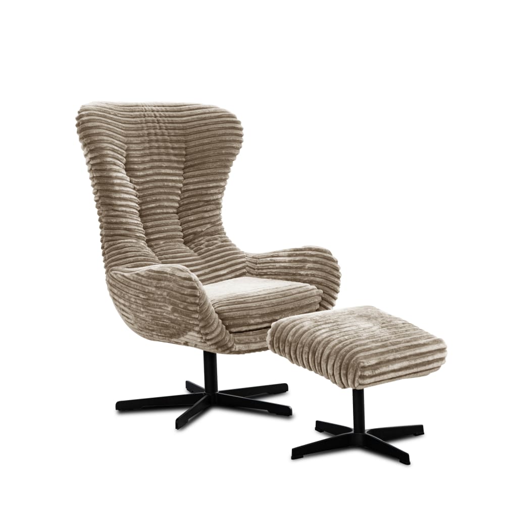 Fauteuil, tissu velours côtelé marron clair Fauteuil, tissu velours côtelé marron clair