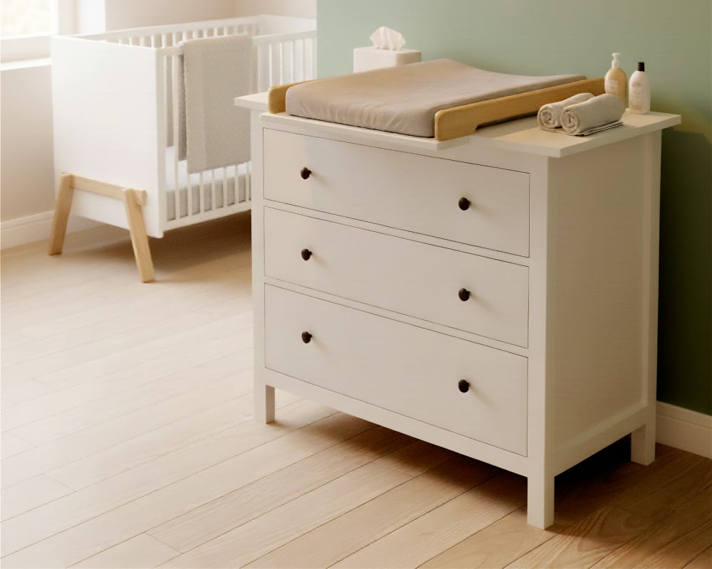 Universal 50 cm Wickeltischplatte Holz für kommoden – lackierte