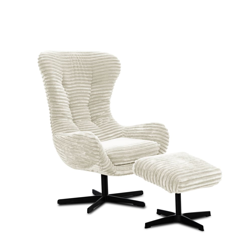 Fauteuil, tissu velours côtelé écru Fauteuil, tissu velours côtelé écru