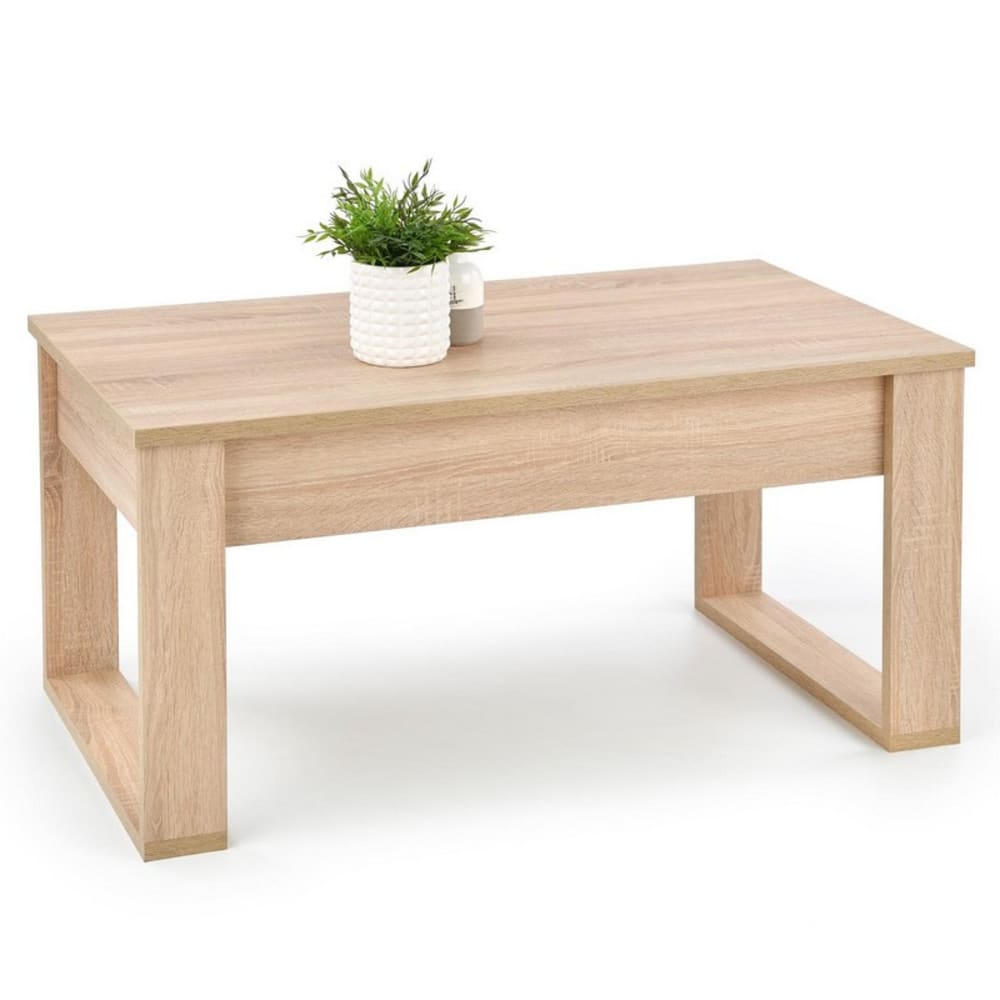 MSO Couchtisch in Sonoma-Eichenoptik mit zwei Schubladen style landhaus Braun Holz