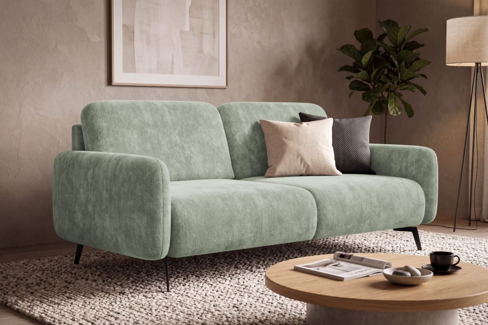 Sofa 3-Sitzer, hellgrüner Chenille-Stoff - Maisons Du Monde