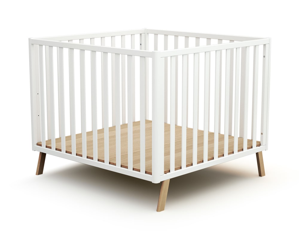 Jurababy Umwandelbarer Laufstall Baby Holz Weiß 100 x 100 cm WEISS HOLZ Baby