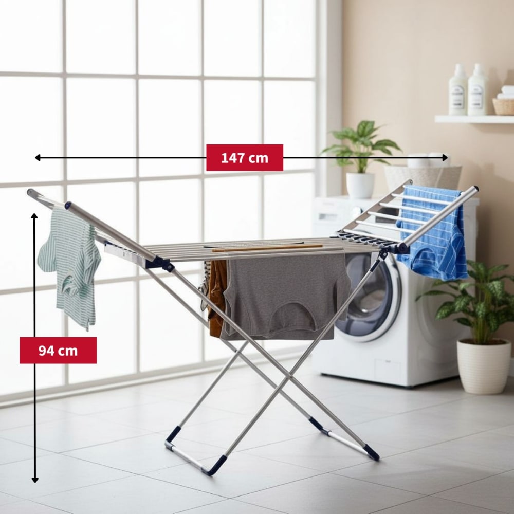 Wäscheständer Grau Aluminium H94xB54xL147cm - Maisons Du Monde