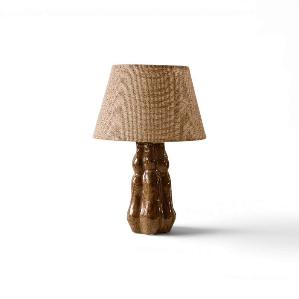 Indore Home Tischlampe 37 x 24 cm, Braun Braun Keramik